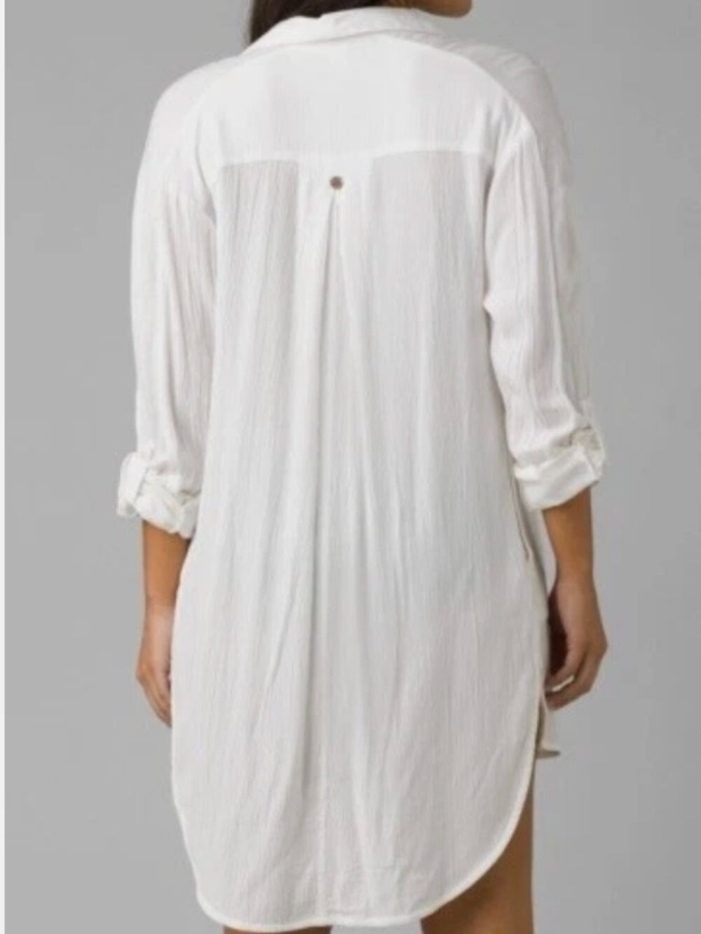 prAna Scheena Tunic Shirt Cover Up White Medium TENCEL